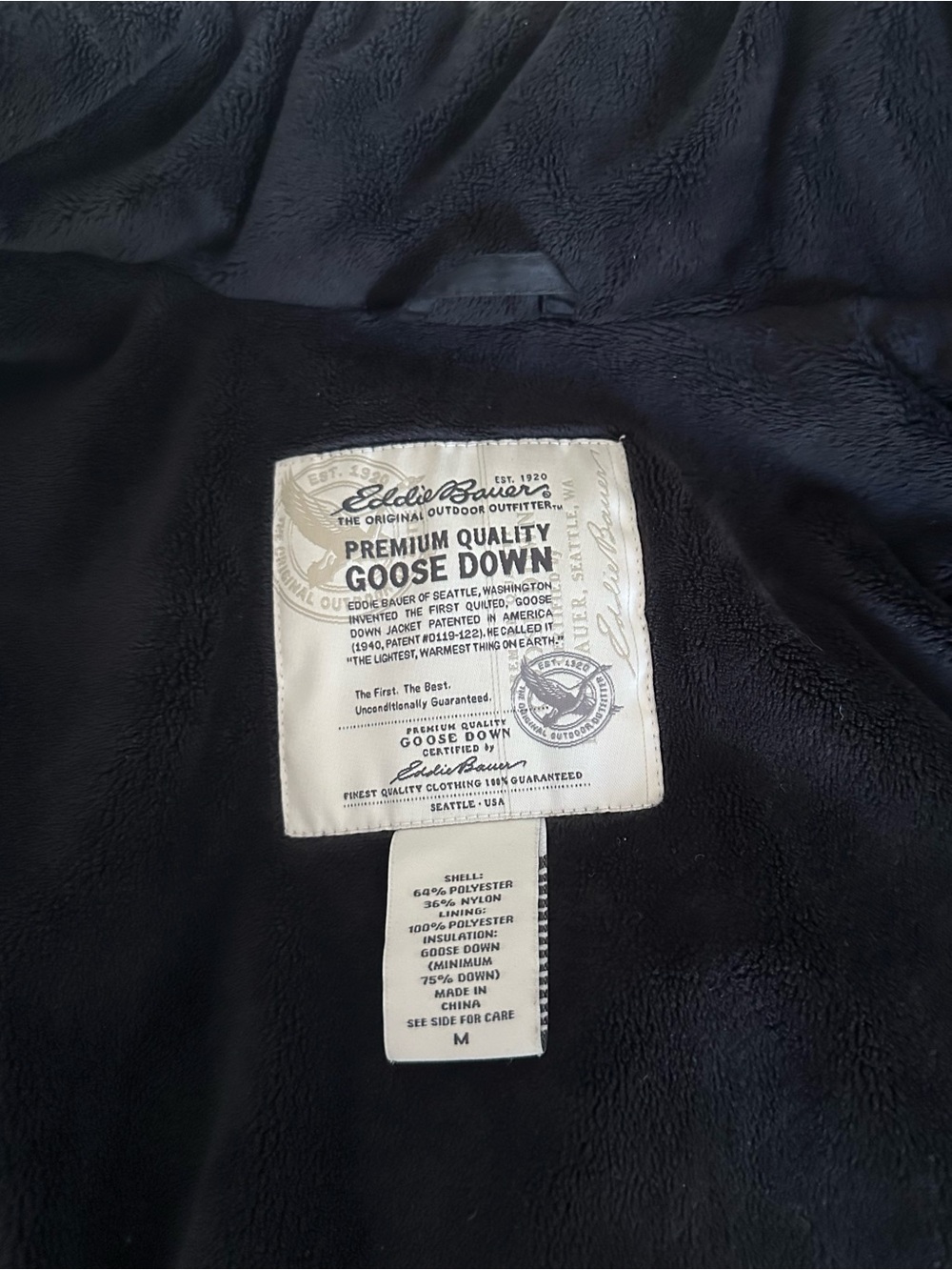 Eddie Bauer Black Goose Down Jacket - Black - Picture 4 of 4